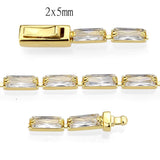 Gold Brass Bracelet with AAA Grade CZ in Clear