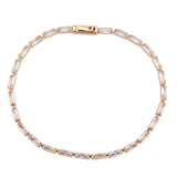 Rose Gold Brass Bracelet with AAA Grade CZ in Clear