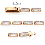 Rose Gold Brass Bracelet with AAA Grade CZ in Clear