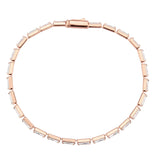Rose Gold Brass Bracelet with AAA Grade CZ in Clear