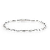 Rhodium Brass Bracelet with AAA Grade CZ in Clear