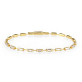 Gold Brass Bracelet with AAA Grade CZ in Clear