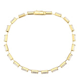 Gold Brass Bracelet with AAA Grade CZ in Clear