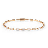 Rose Gold Brass Bracelet with AAA Grade CZ in Clear
