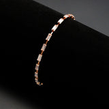 Rose Gold Brass Bracelet with AAA Grade CZ in Clear