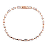 Rose Gold Brass Bracelet with AAA Grade CZ in Clear