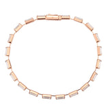 Rose Gold Brass Bracelet with AAA Grade CZ in Clear