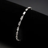 Rhodium Brass Bracelet with AAA Grade CZ in Clear