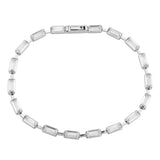 Rhodium Brass Bracelet with AAA Grade CZ in Clear