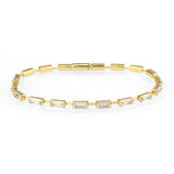 Gold Brass Bracelet with AAA Grade CZ in Clear
