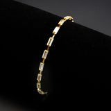Gold Brass Bracelet with AAA Grade CZ in Clear