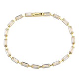 Gold Brass Bracelet with AAA Grade CZ in Clear