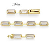Gold Brass Bracelet with AAA Grade CZ in Clear