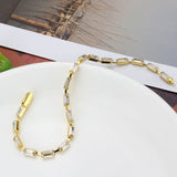 Gold Brass Bracelet with AAA Grade CZ in Clear