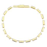 Gold Brass Bracelet with AAA Grade CZ in Clear