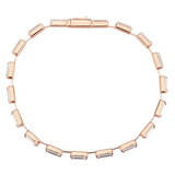 Rose Gold Brass Bracelet with AAA Grade CZ in Clear