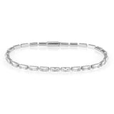 Rhodium Brass Bracelet with AAA Grade CZ in Clear