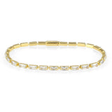 Gold Brass Bracelet with AAA Grade CZ in Clear