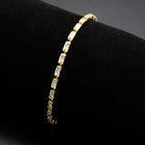 Gold Brass Bracelet with AAA Grade CZ in Clear