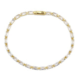 Gold Brass Bracelet with AAA Grade CZ in Clear