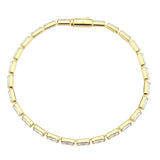 Gold Brass Bracelet with AAA Grade CZ in Clear