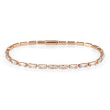 Rose Gold Brass Bracelet with AAA Grade CZ in Clear
