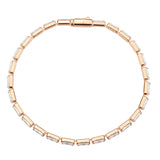 Rose Gold Brass Bracelet with AAA Grade CZ in Clear