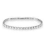 Rhodium Brass Bracelet with AAA Grade CZ in Clear