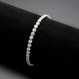 Rhodium Brass Bracelet with AAA Grade CZ in Clear