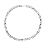 Rhodium Brass Bracelet with AAA Grade CZ in Clear