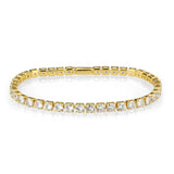 Gold Brass Bracelet with AAA Grade CZ in Clear