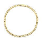 Gold Brass Bracelet with AAA Grade CZ in Clear