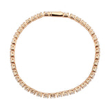Rose Gold Brass Bracelet with AAA Grade CZ in Clear