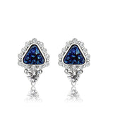 Imitation Rhodium+E-coating Brass Earring with Druzy in Capri Blue