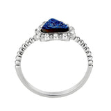 Imitation Rhodium+E-coating Brass Ring with Druzy in Capri Blue