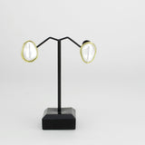 Flash Gold Brass Earring with Synthetic in White