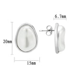 Imitation Rhodium Brass Earring with Synthetic in White