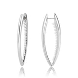 Imitation Rhodium Brass Earring with Synthetic in White
