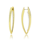 Flash Gold Brass Earring with Synthetic in White