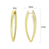 Flash Gold Brass Earring with Synthetic in White