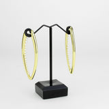 Flash Gold Brass Earring with Synthetic in White