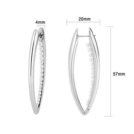 Imitation Rhodium Brass Earring with Synthetic in White