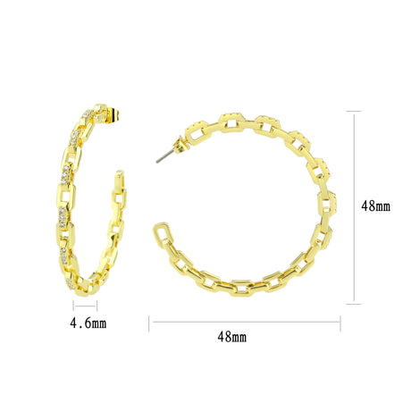 Flash Gold Brass Earring with AAA Grade CZ in Clear