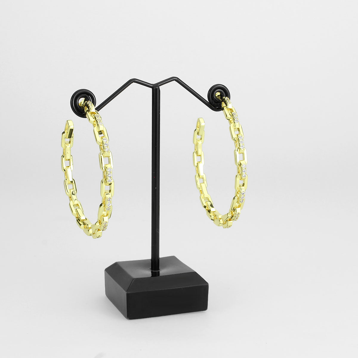 Flash Gold Brass Earring with AAA Grade CZ in Clear