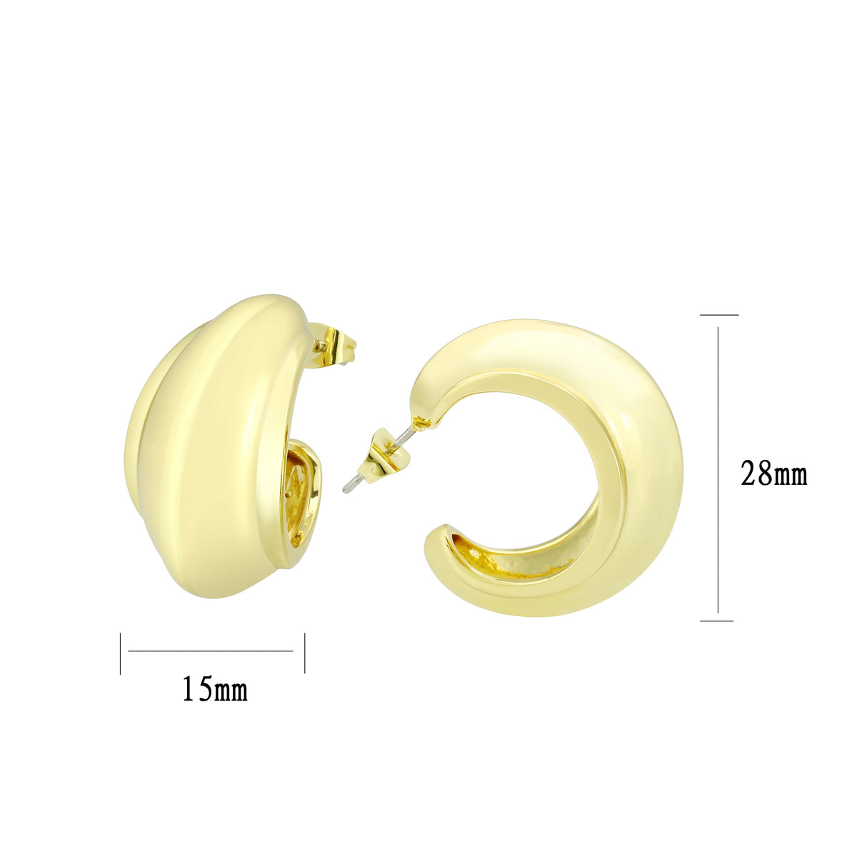 Flash Gold Brass Earring with NoStone in No Stone