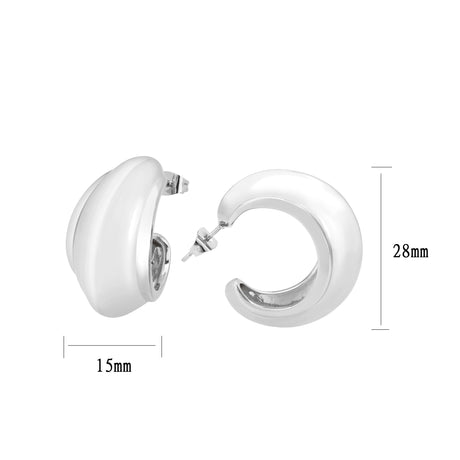 Imitation Rhodium Brass Earring with NoStone in No Stone