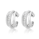 Imitation Rhodium Brass Earring with Synthetic in White