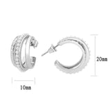 Imitation Rhodium Brass Earring with Synthetic in White