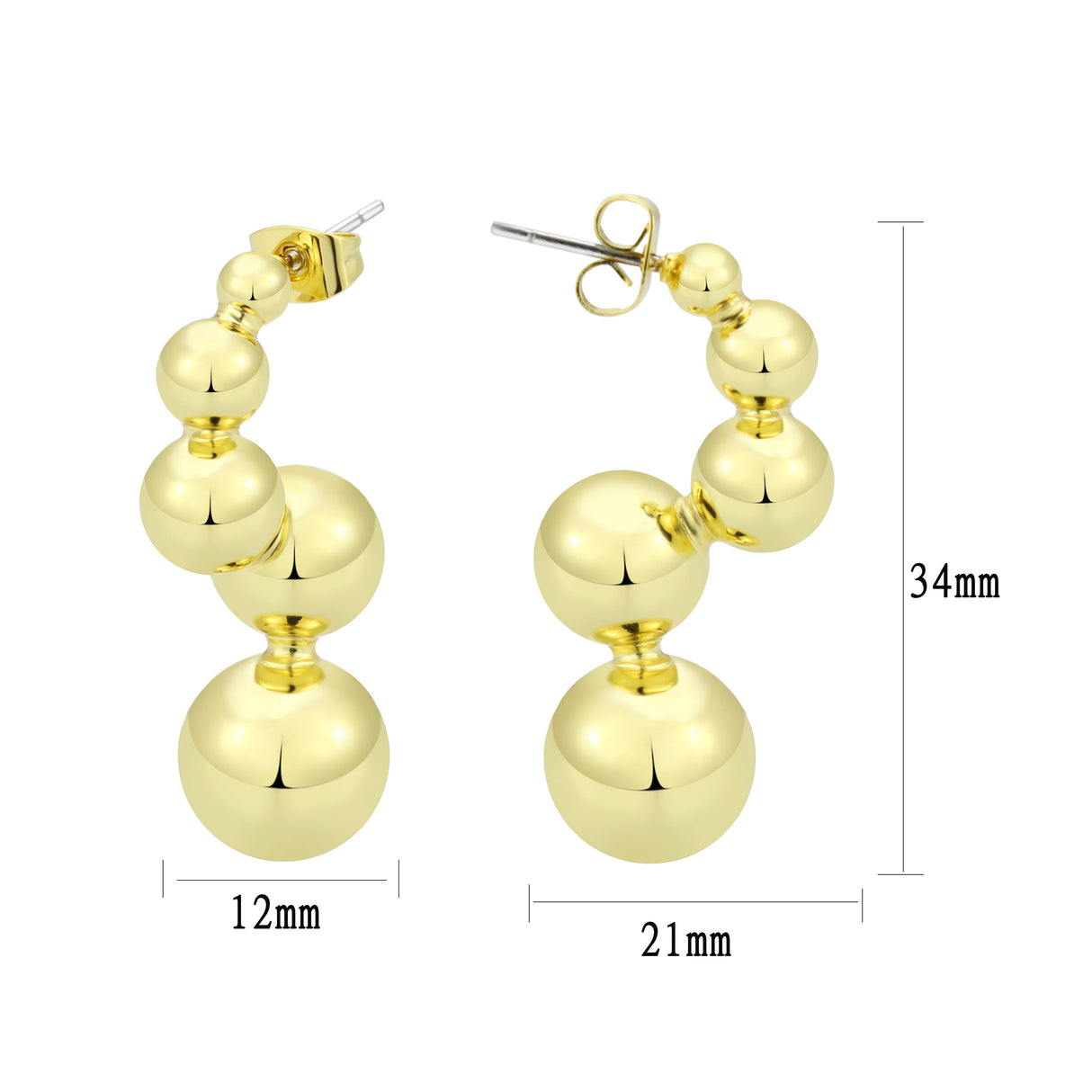 Flash Gold Brass Earring with NoStone in No Stone