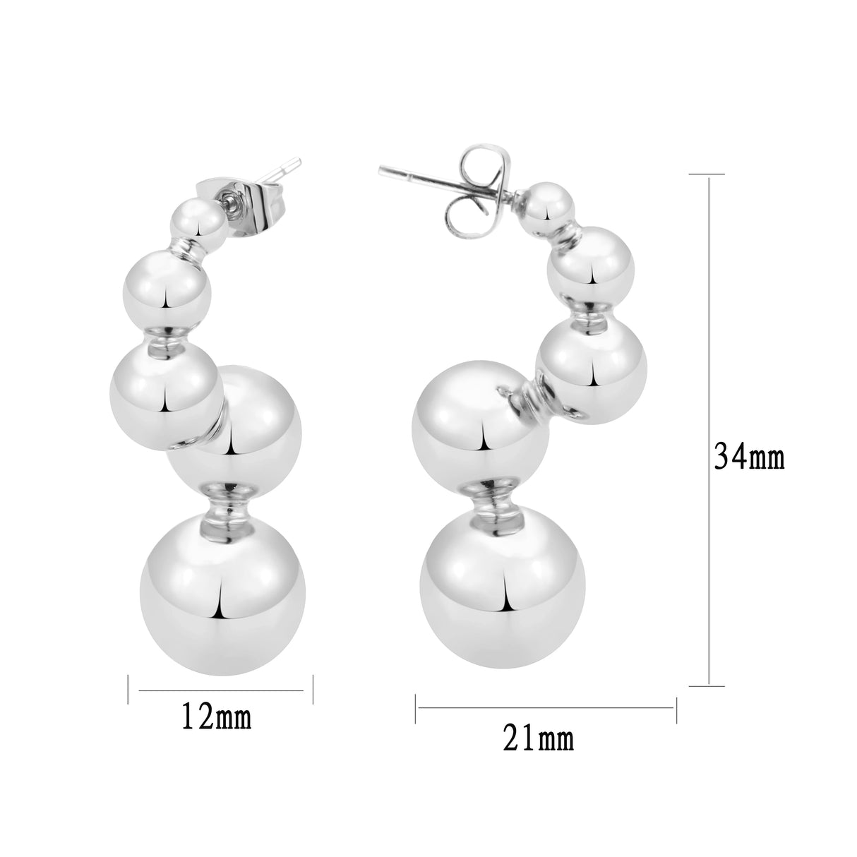 Imitation Rhodium Brass Earring with NoStone in No Stone